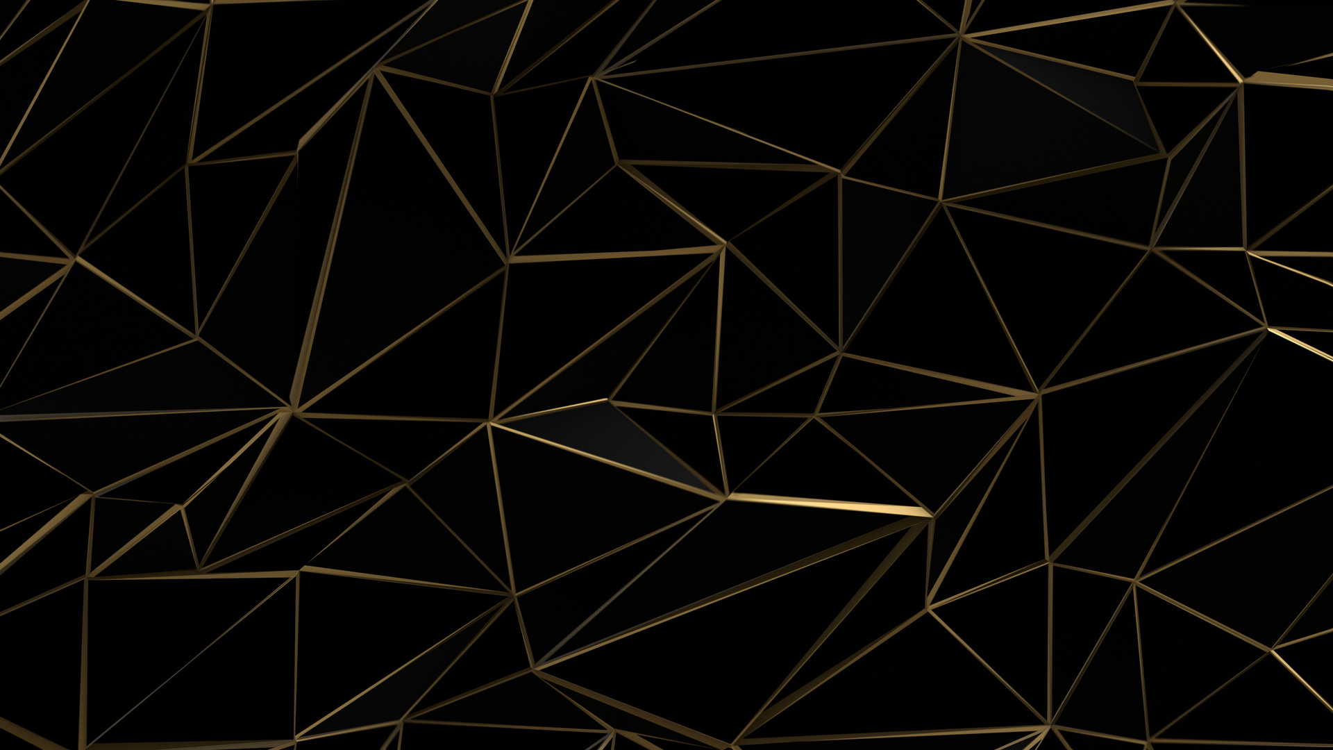 Black and gold abstract low poly triangle background